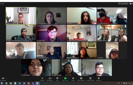 screen capture of zoom meeting with 15 participants